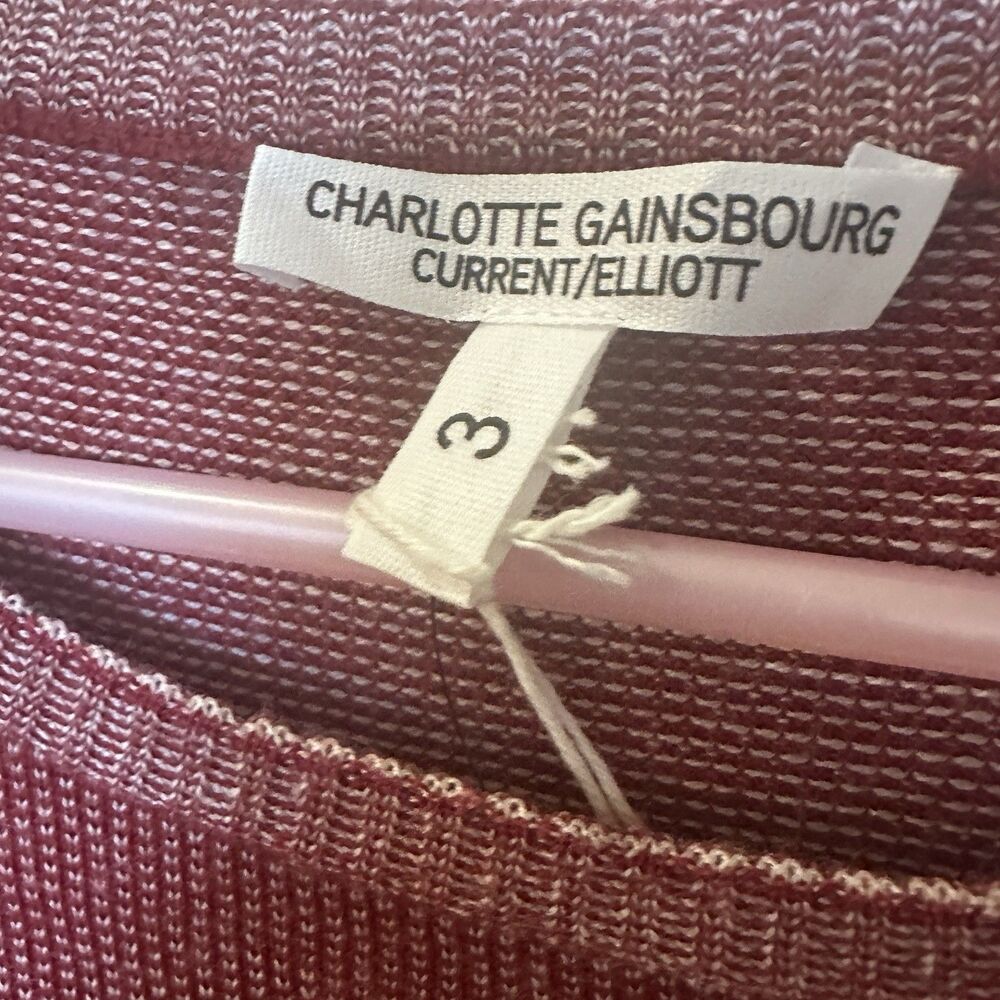 Charlotte Gainsbourg x Current/Elliott The Jacquard Wool Sweater Cashmere 3/L - Picture 2 of 7